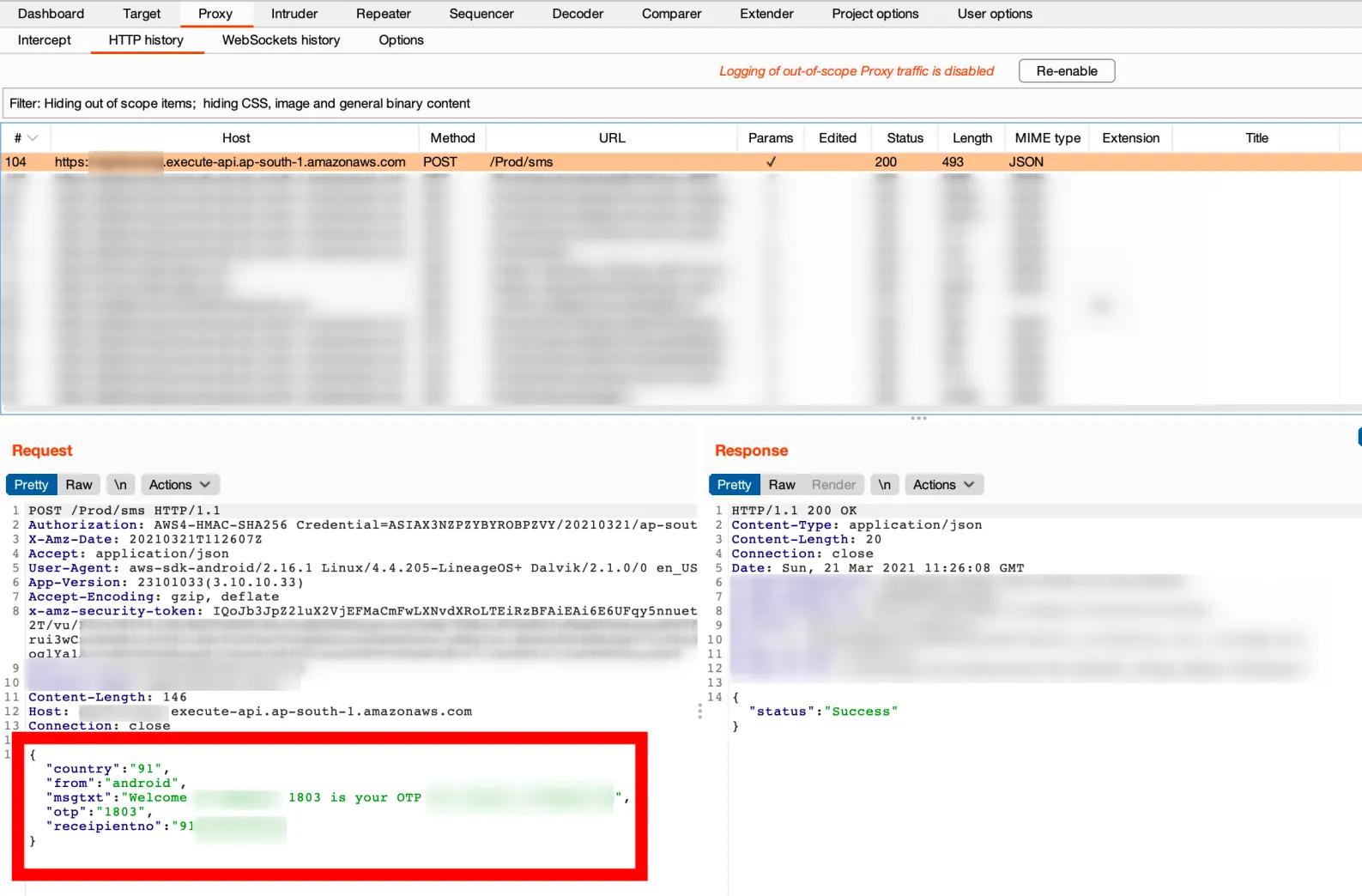 OTP bypass for logging into users’ accounts